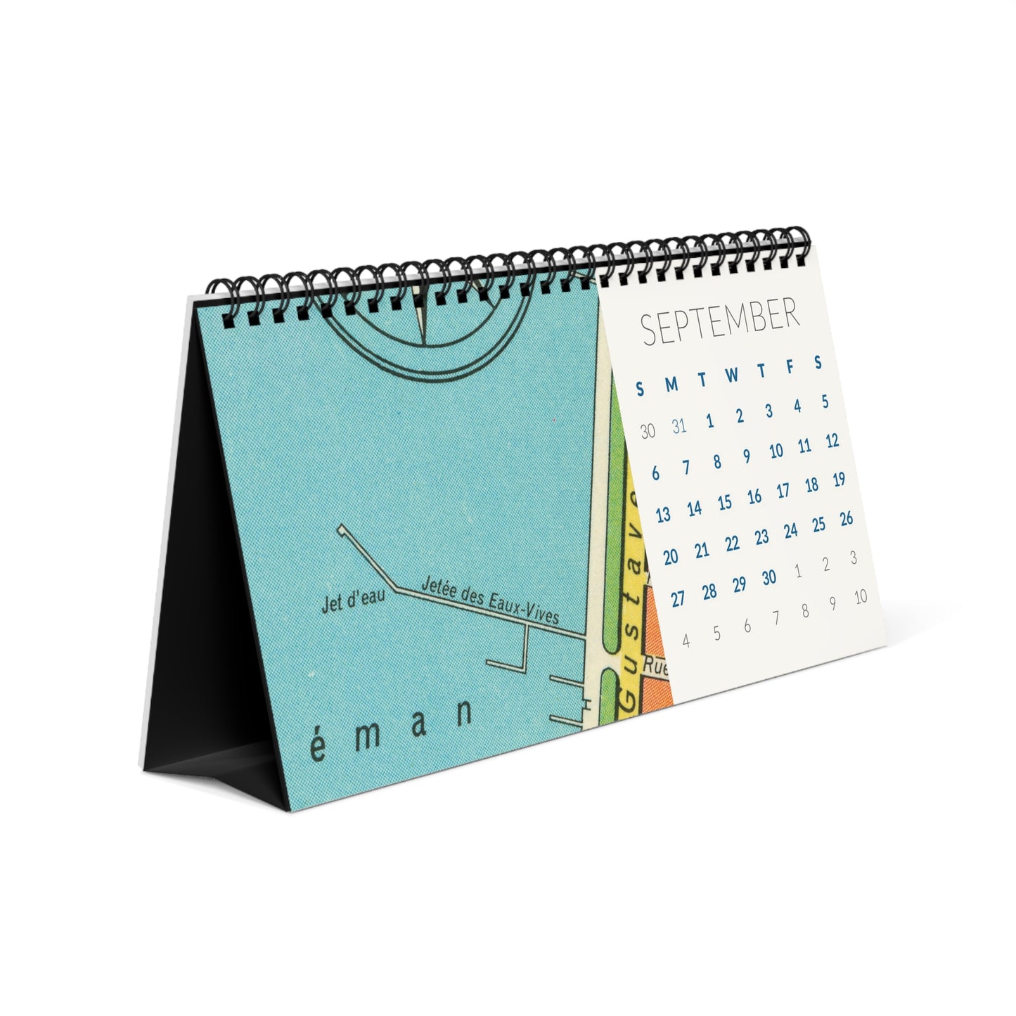 Vintage Maps "Aqua Carta" Desk Calendar 2026