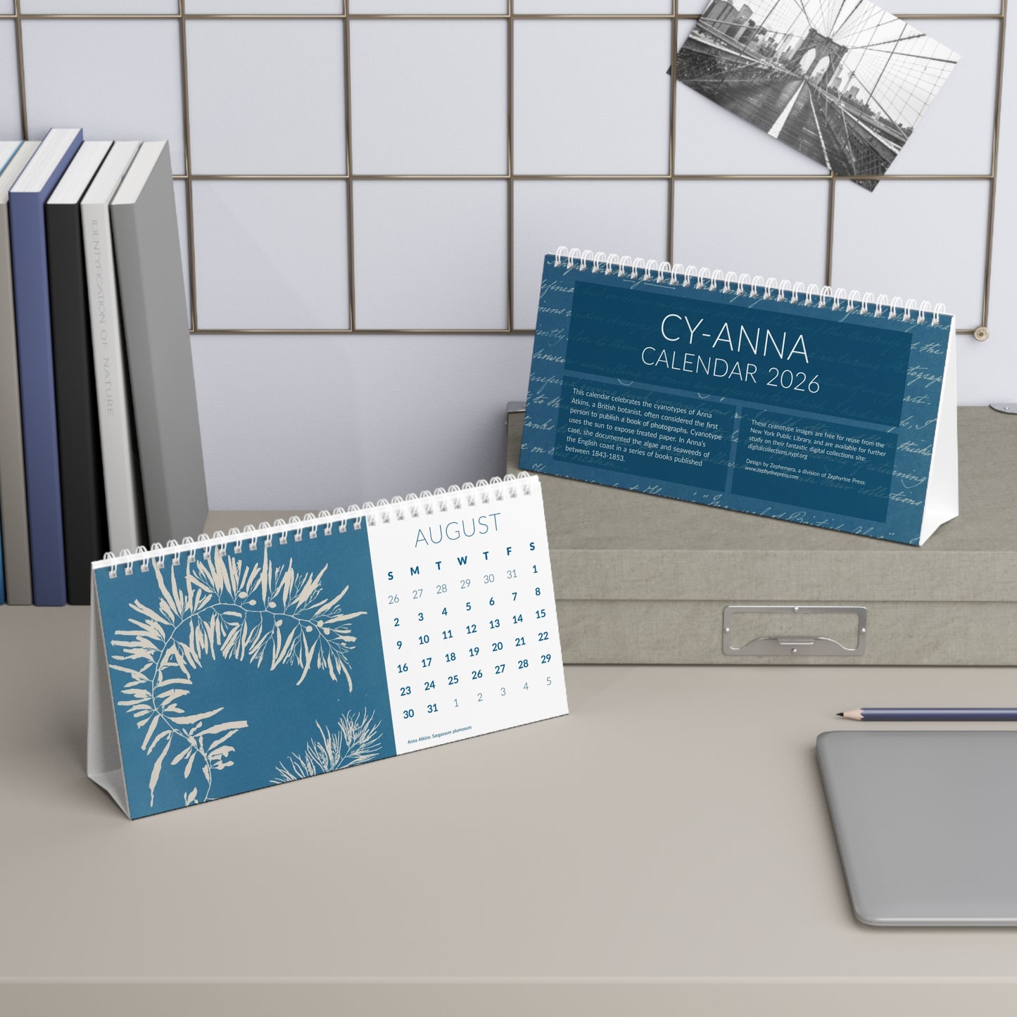 Cyanotype "Cy-Anna" Desk Calendar 2026